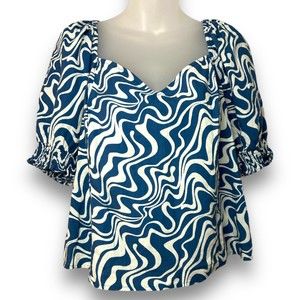 Blue Printed Ava & Viv Blouse
